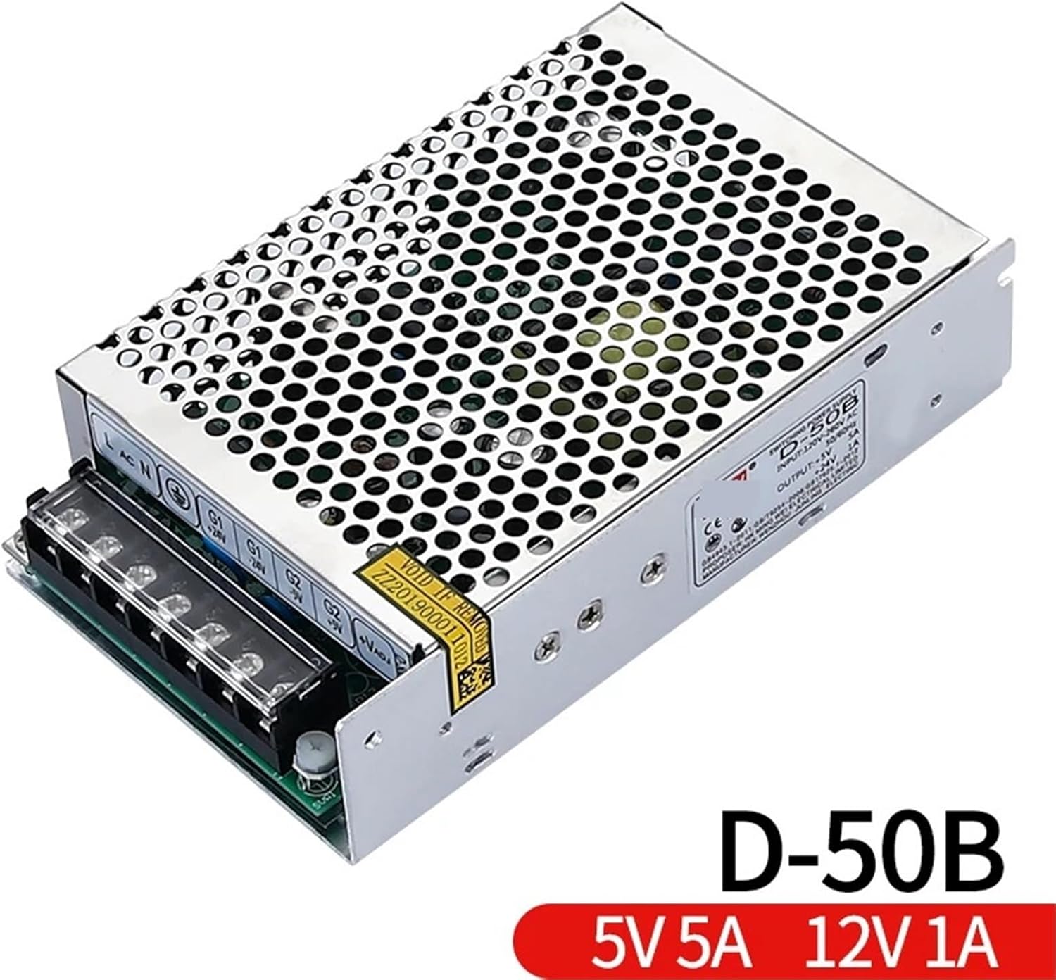 NVVV D-50 Dual Output Switch Power Supply 50W D-50A (5V5A 12V2A) AC DC Converter for CCTC Led Strip D-50B (5V5A 24V1A)(5V5A 24V1A)
