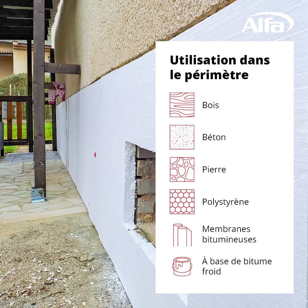 Alfa Colle mousse adhésive pour panneaux isolants – 750 ml – 8 pièces | Mousse polyuréthane pour fixation de panneaux isolants et plaques périmétriques ETICS, haute performance isolation thermique
