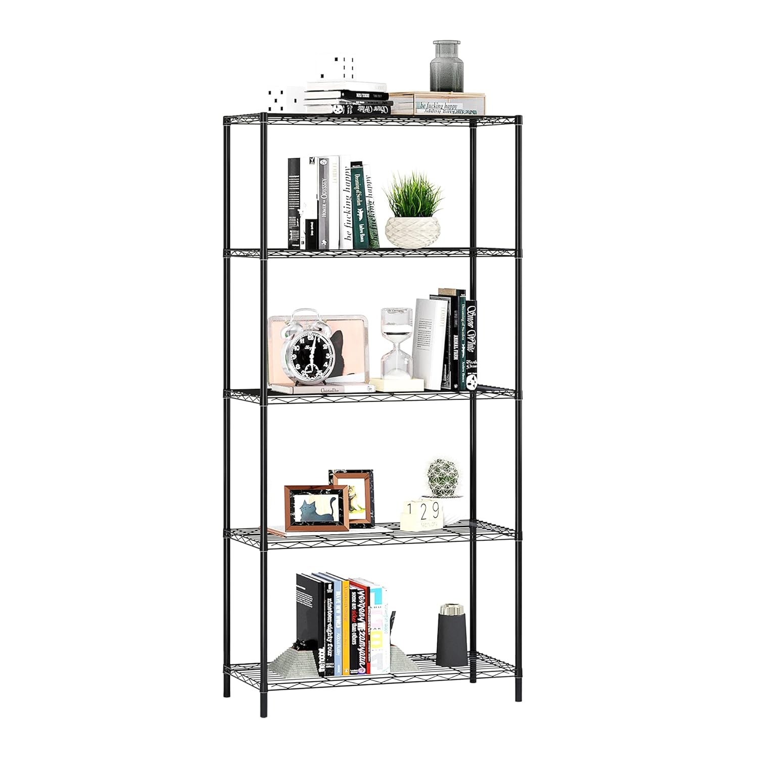 HOMEFORT Wide 5Tier Wire Shelving, 5 Shelves Unit ,Metal Storage Rack ,Durable Organizer