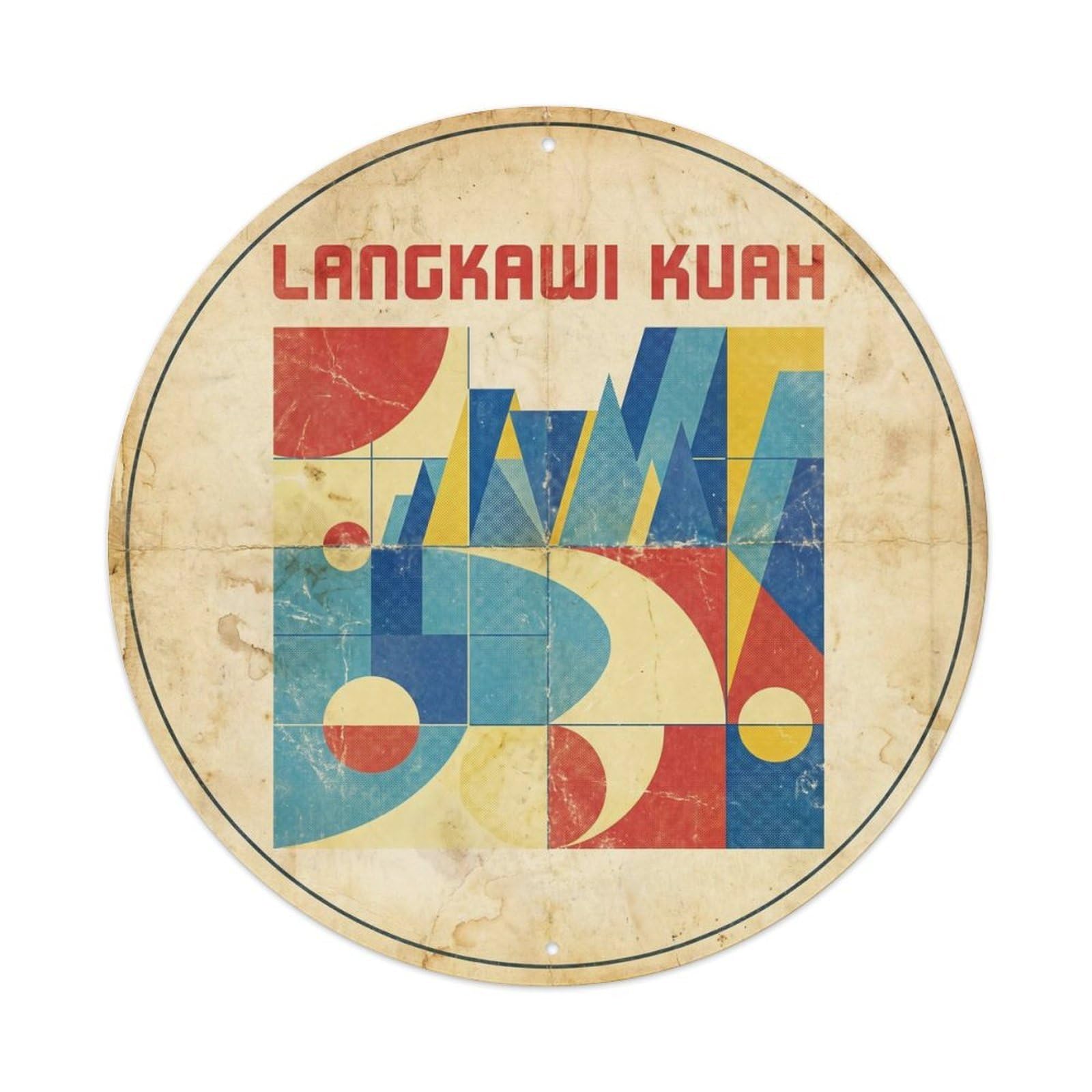 Langkawi Kuah Beach Destination Colorblock Metal Tin Sign
