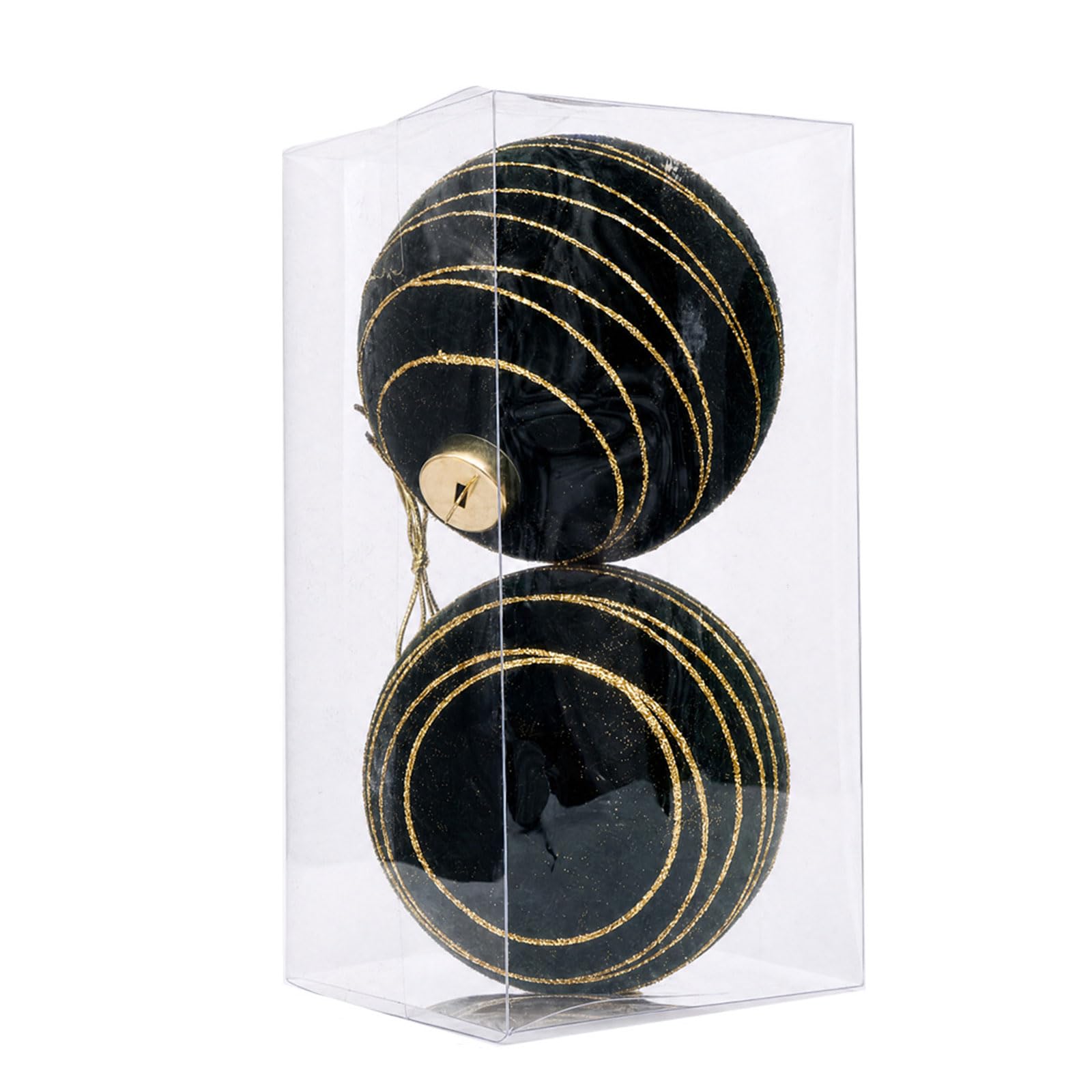 Oxxggkao 2Pcs Sparkling Velvety Christmas Ball Decorations Shatterproof Decorative Baubles Ornament for Christmas Tree Mantels Permanent Celebratory Ornamentation
