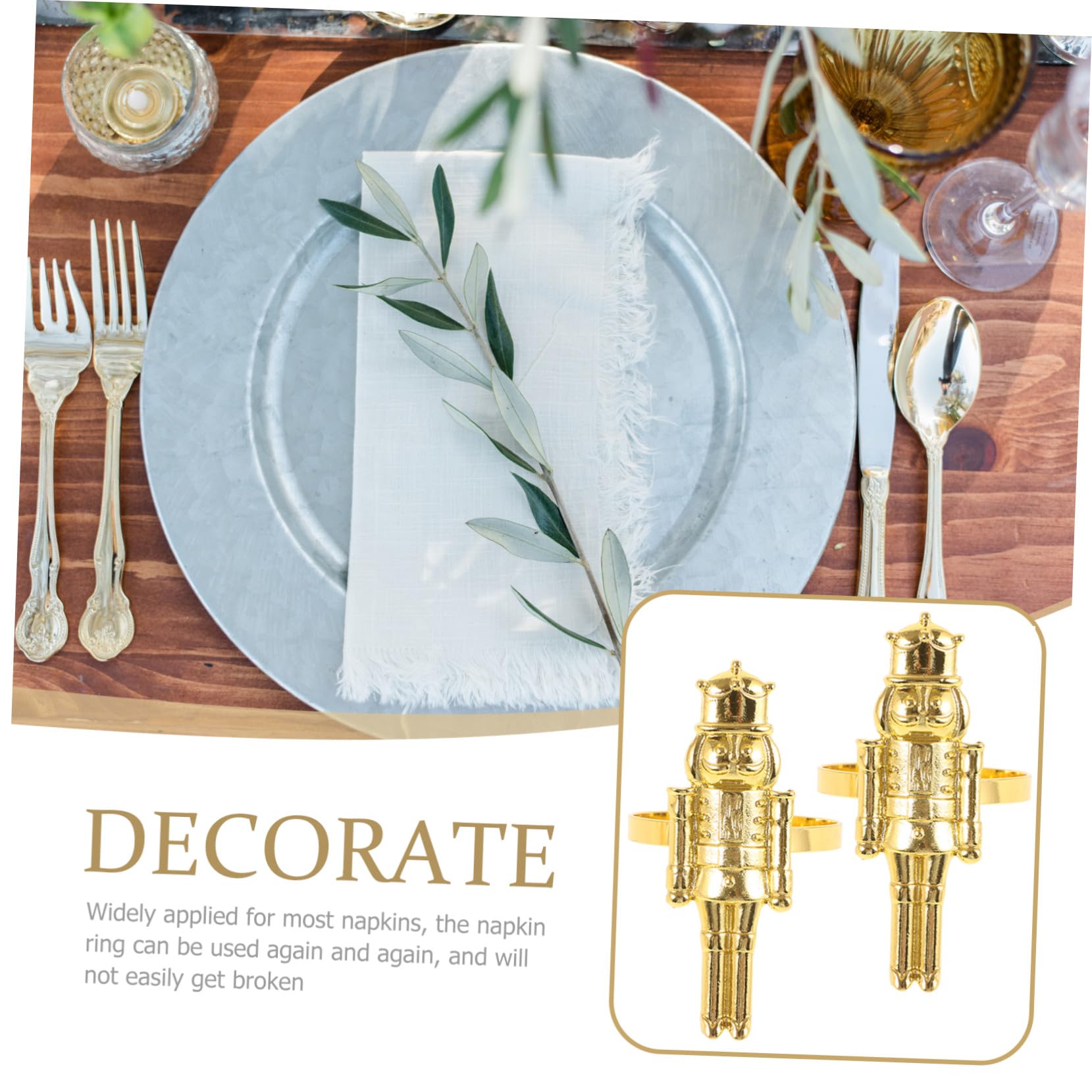 6piezas Servilleteros De Cascanueces Navideños para Mesa De Comedor Hebillas para Servilletas Forma De Cascanueces Decoración De Fiesta