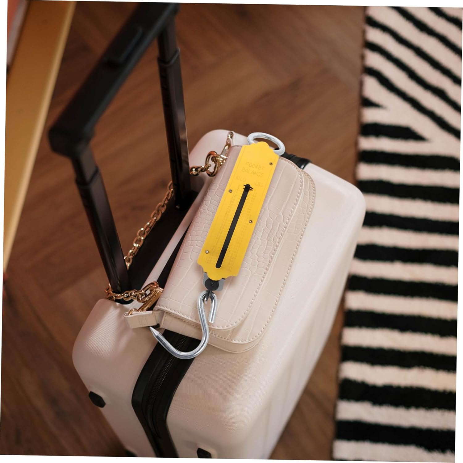Zerodeko 150KG Capacity Yellow Portable Mechanical Hanging Scale with Hook Vertical Spring Weighing Tool for Luggage Produce and Fish 2pcs Set