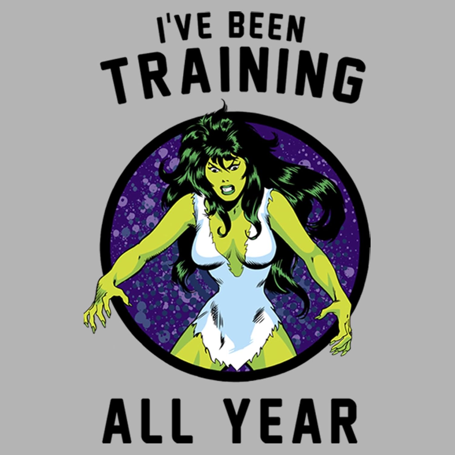 Men's Marvel Classic She-Hulk I've Been Training All Year Pull Over Hoodie, Gift For Fan