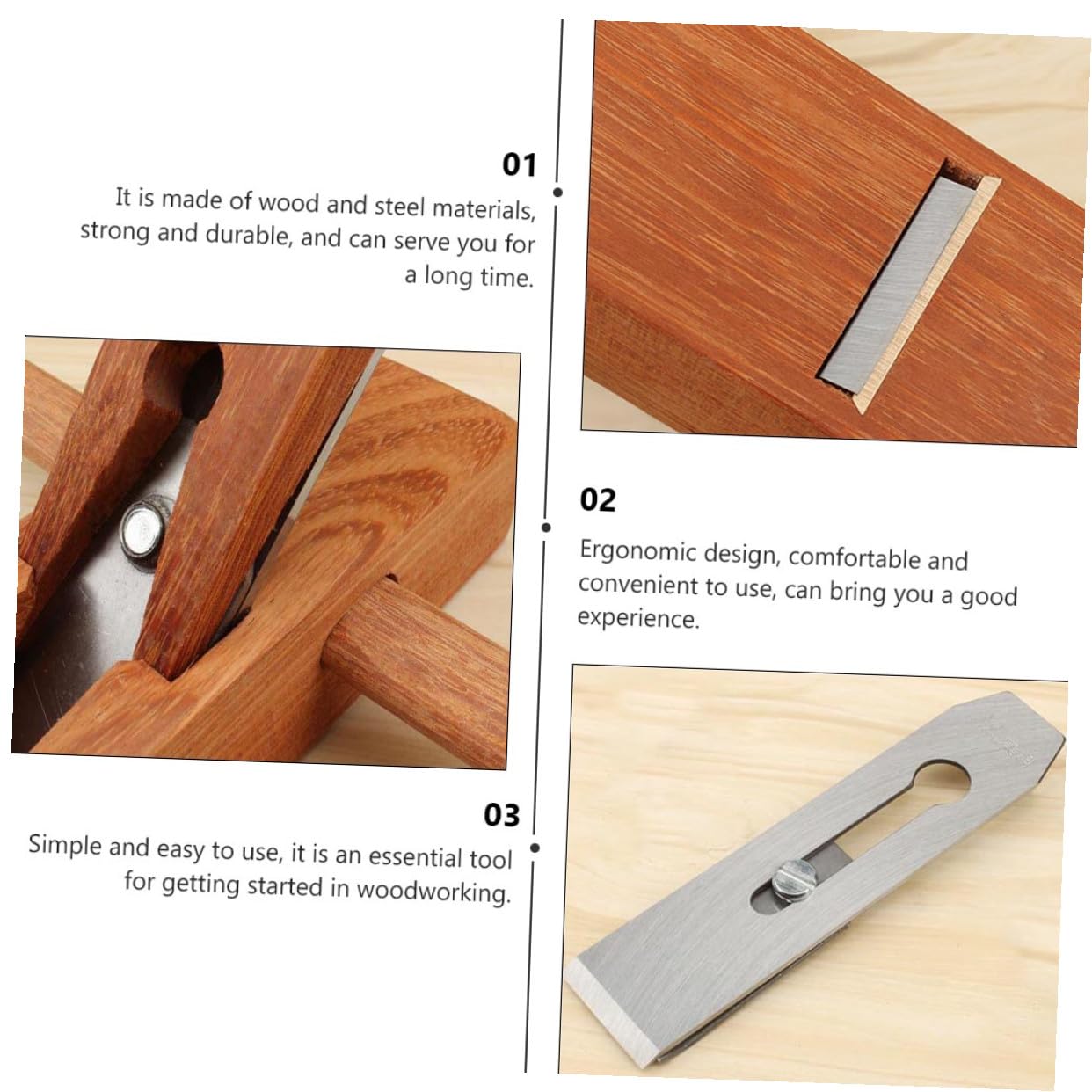 Pialla Robusta, per Legno Acciaio Manuale in Falegnameria | Ergonomia Curata, Alta Durezza e Resistenza All'usura, per Lavorazione Legno