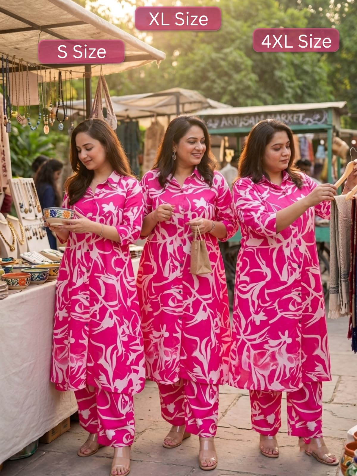 GRECIILOOKS Women Rayon Blend Ethnic Wear Formal Kurta Co-ord Set (GL-W1814&TR871-S-PINK Pink) 2