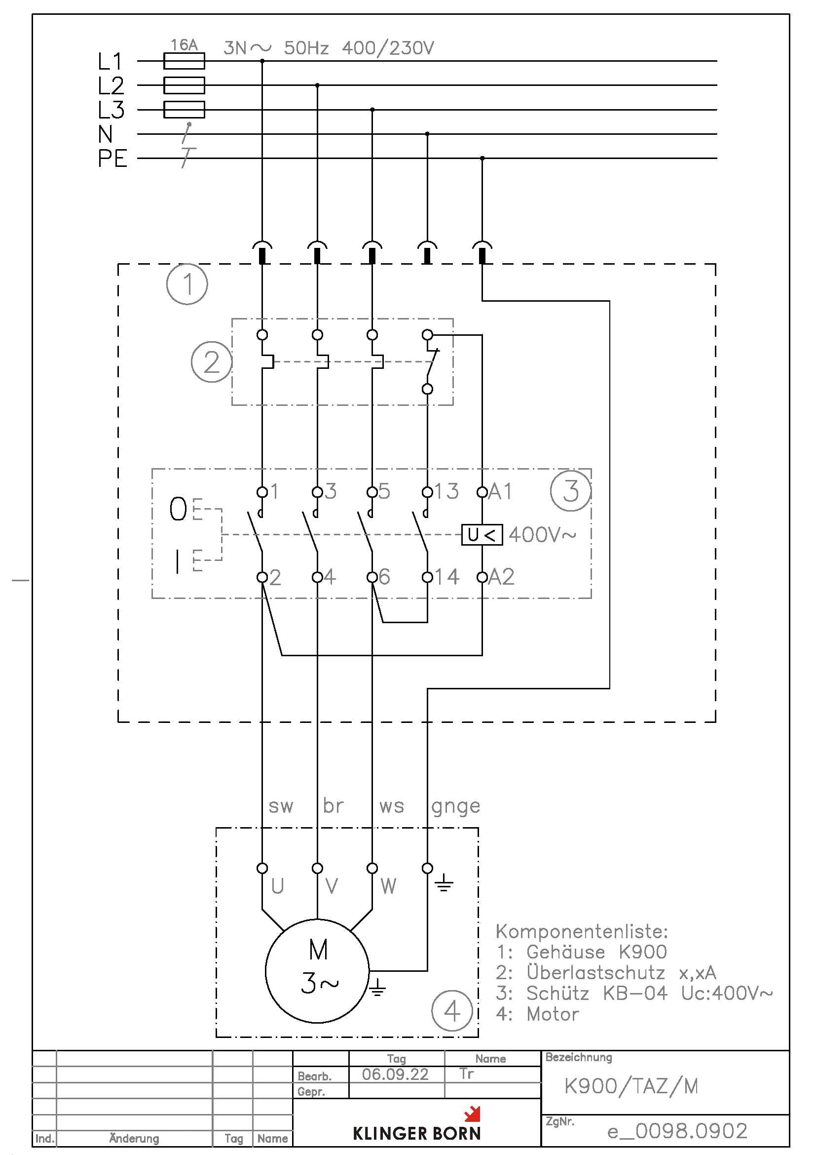 Motorschutzschalter K900 3Ph-400V/4kW