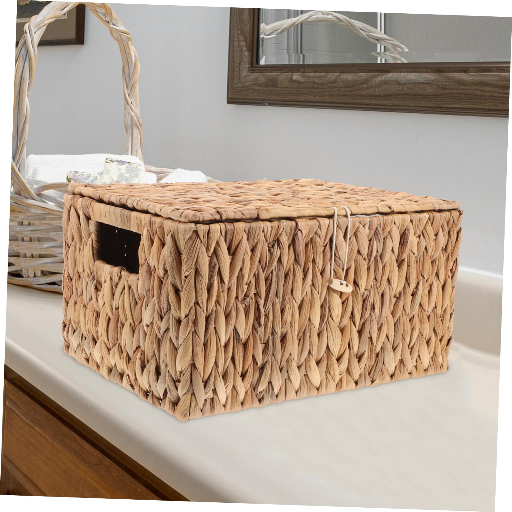 Scatola Rettangolare con Coperchio Portaoggetti in Paglia | Scaffali e Casa, Design Decorativo, Struttura Resistente e Uso Multifunzione