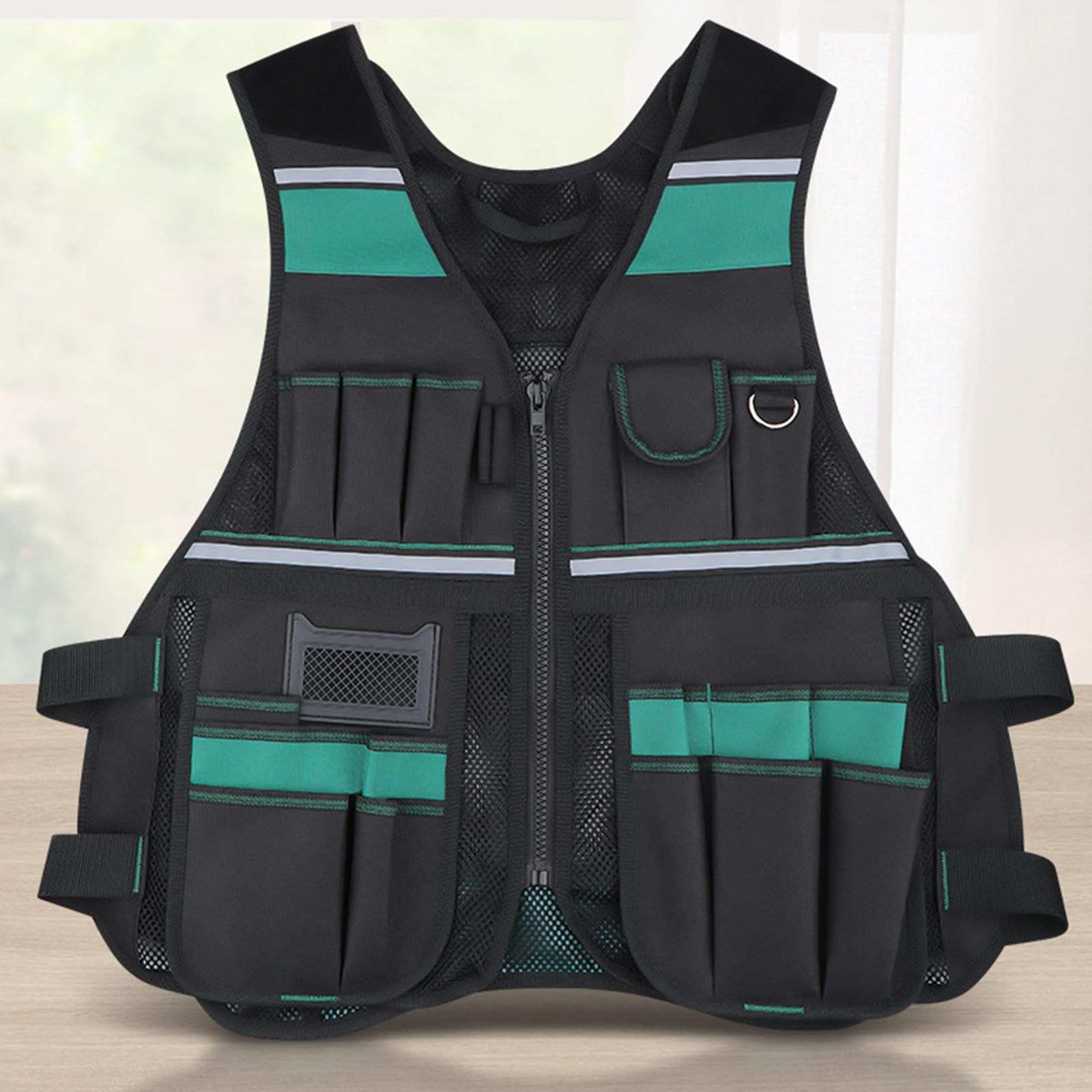 L'outil Charpentier Gilet À Haute Visibilité Réglable Parfait Pour Les Travailleurs Construction Avec 17 Compartiments Robustes