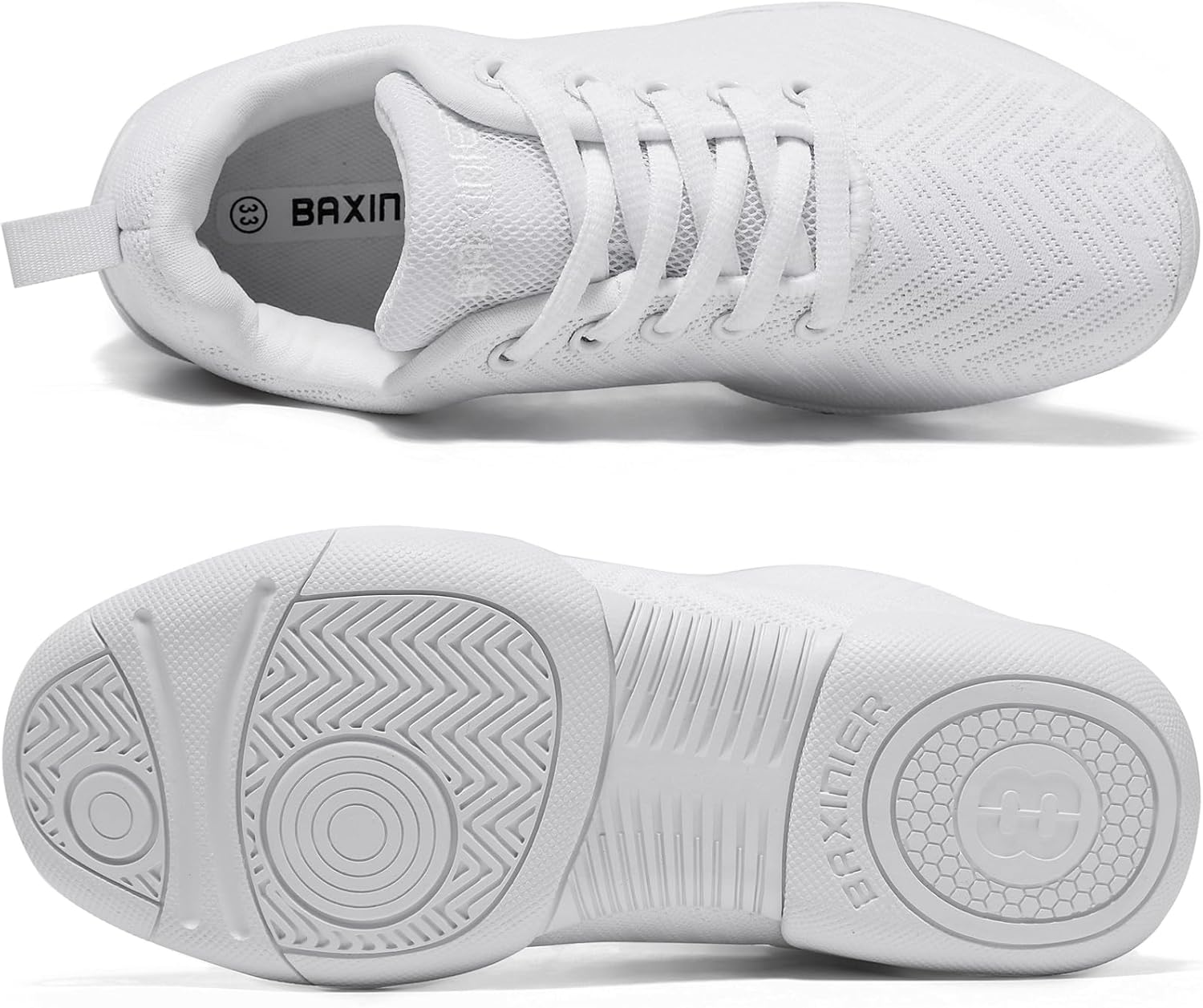 BAXINIER Girls White Cheerleading Shoes Breathable Youth Cheer Competition Sneakers Athletic Training Dance Tennis Walking Shoes - Image 4