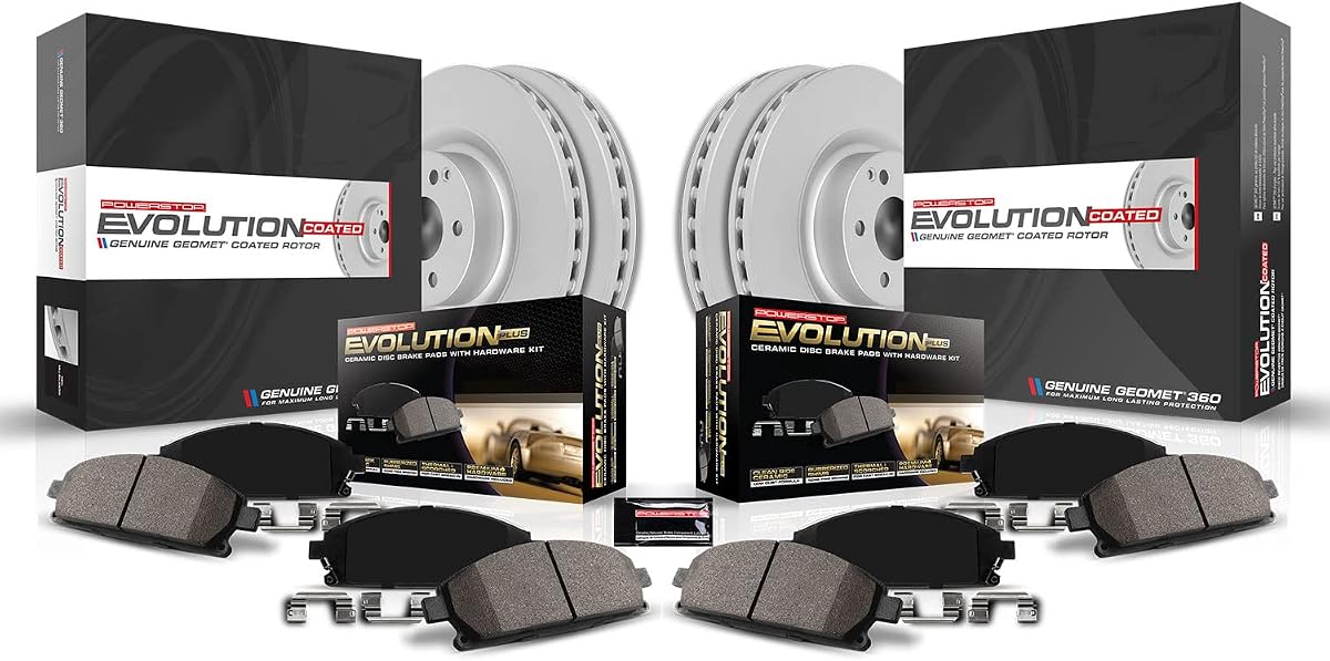 PowerStop Z17 Brake Pad & Fully Coated Rotor Kit Front & Rear CRK9137 | Mazda CX-30 2020-23 Ceramic Brake Pads + Fully Coated Disc Rotors