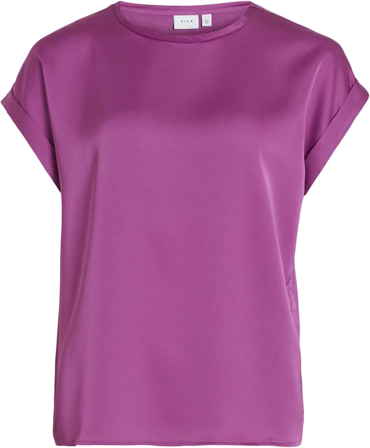 Vila Kurzarmshirt »VIELLETTE S/S SATIN TOP - NOOS«, Satin Optik für