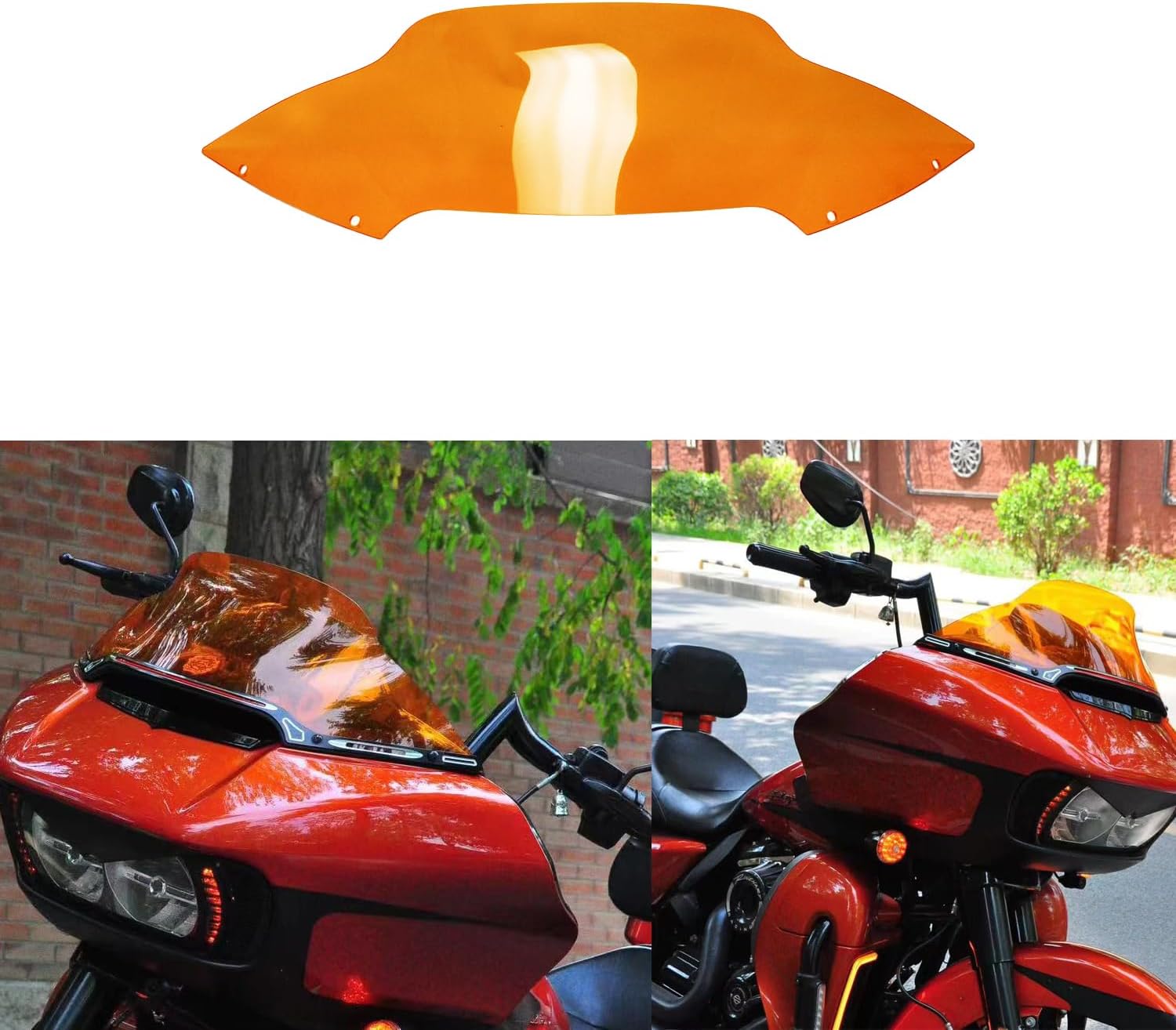 POWER JAMES 7.0" Tall PMMA Green Windshield Windscreen for Harley Davidson 2015-Later FLTR Road Glide Ultra ST (PMMA Green)