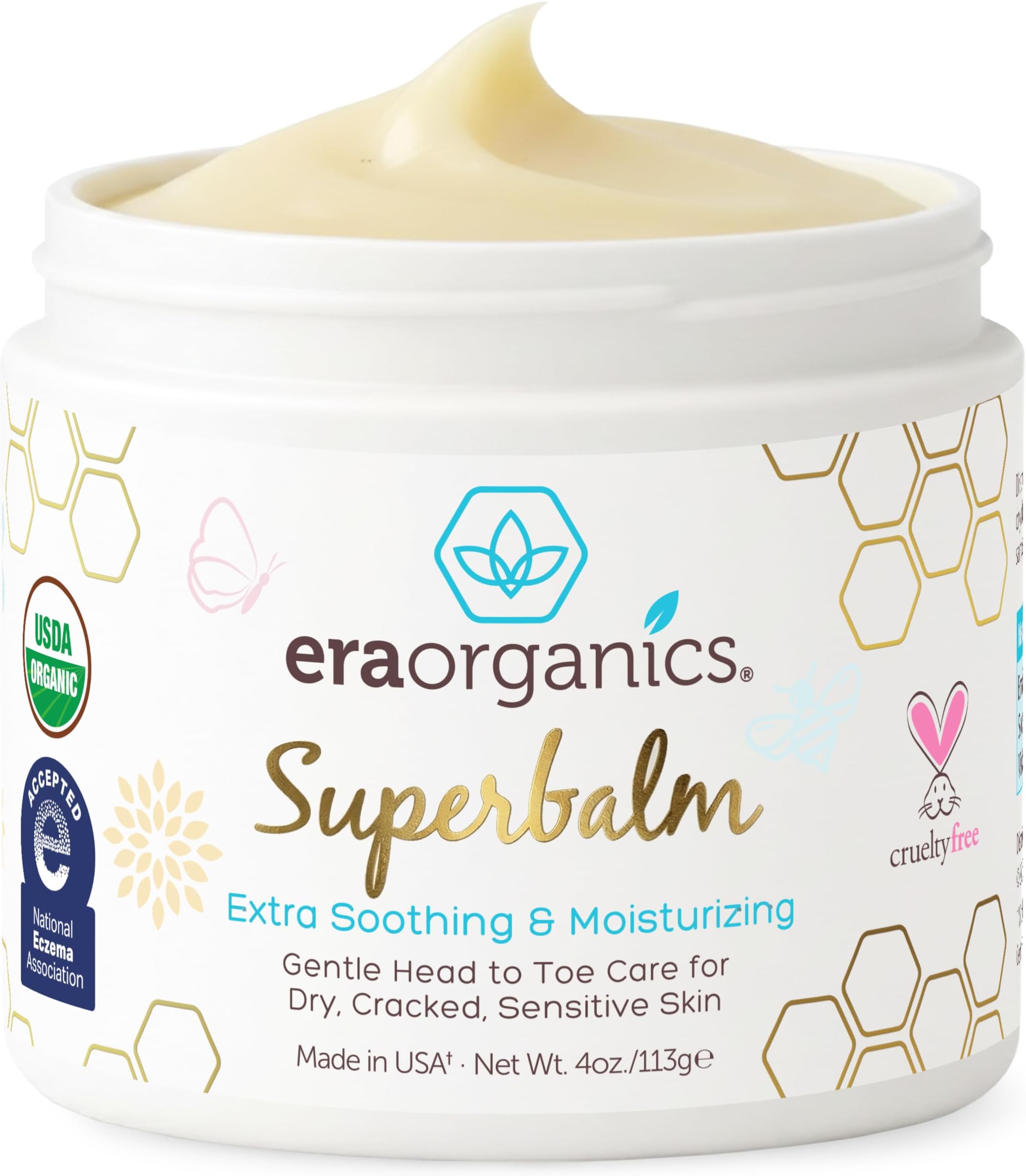 Healing Ointment for Babies - USDA Certified Organic Natural Moisturizer Gentle on Sensitive Skin Prone To Baby Eczema, Cradle Cap (Infant Seborrheic Dermatitis), Rashes, Hives 4oz
