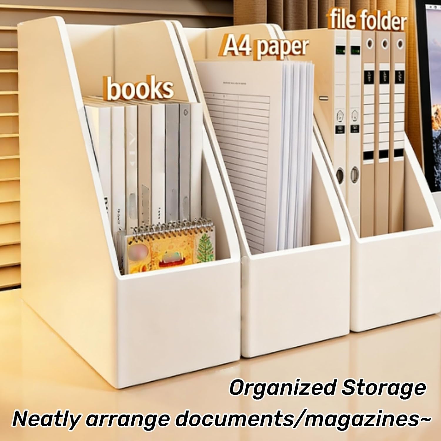 Slim Desktop Document Holder, Open-Style Magazine Storage Rack, Large Capacity Storage, Suitable for Magazines, Documents, Books
