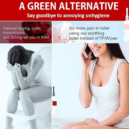 Miniatura 9 de Limpiador portátil de bidé portátil Shattaf con 5 anillos de sellado, fácil operación para recuperación de movilidad limitada