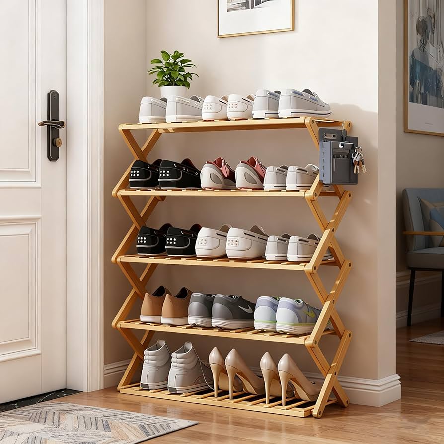 Amazon.co.jp: Aissiora シューズラック 折り畳み 5段スリム靴棚 靴箱 Amazon.co.jp: Aissiora シューズラック 折り畳み 5段スリム靴棚 靴箱