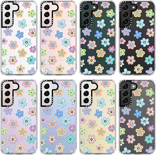 Miniatura 3 de MOSNOVO Funda para Galaxy S22 Plus, funda para Samsung S22 Plus, Groovy Flowers Slim Clear Case con diseño de mujeres y niñas, a prueba de golpes,