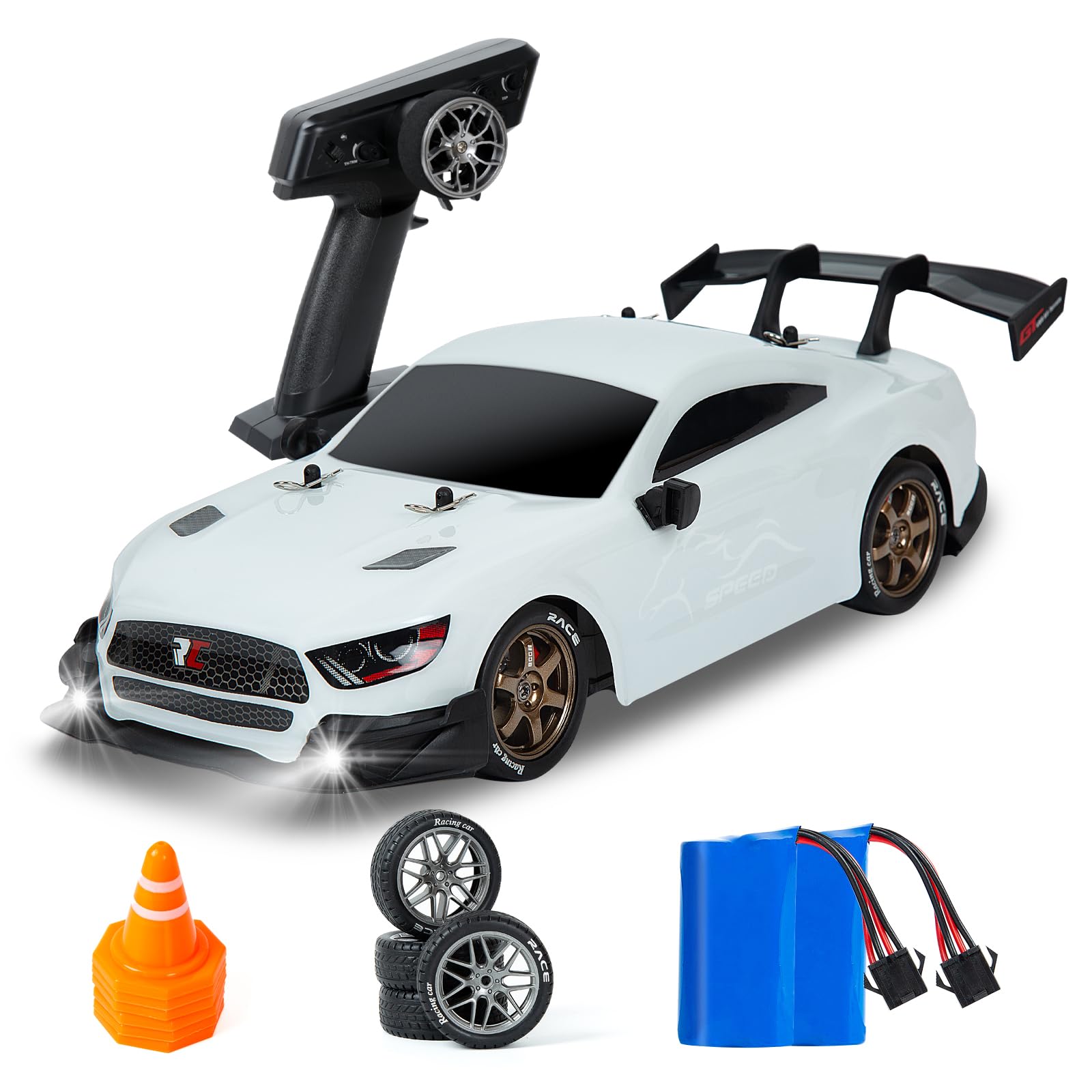 BORSTOYPRO RC Drift Car, 1:14 Remote Control Drift Cars with Proportional Steering and Throttle 4WD GT Drift RC Cars with Gyros Drifting Car Toy for Adults Boys Kids