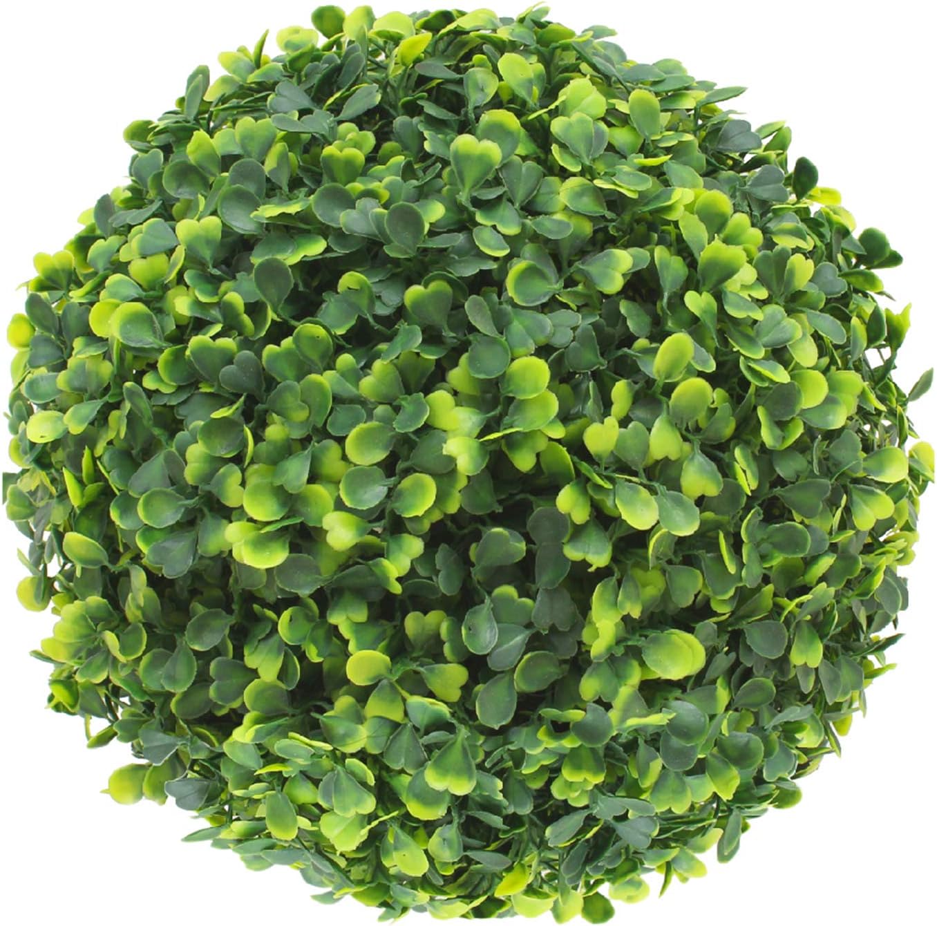 Topiary Ball Artificial Outdoor Boxwood Balls Topiary Lifelike Plants, Round Topiary for Indoor/Outdoor Decore, Sempreverde Green 11 Inch, 1 Piece