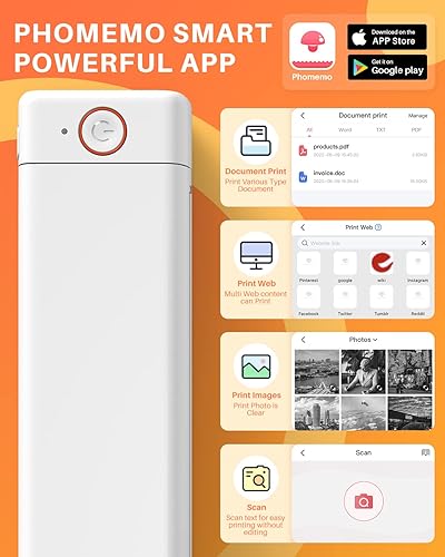 Miniatura 8 de Phomemo M08F - Impresora inalámbrica de plantillas para tatuajes, impresora térmica de tatuajes para artistas de tatuajes y principiantes,