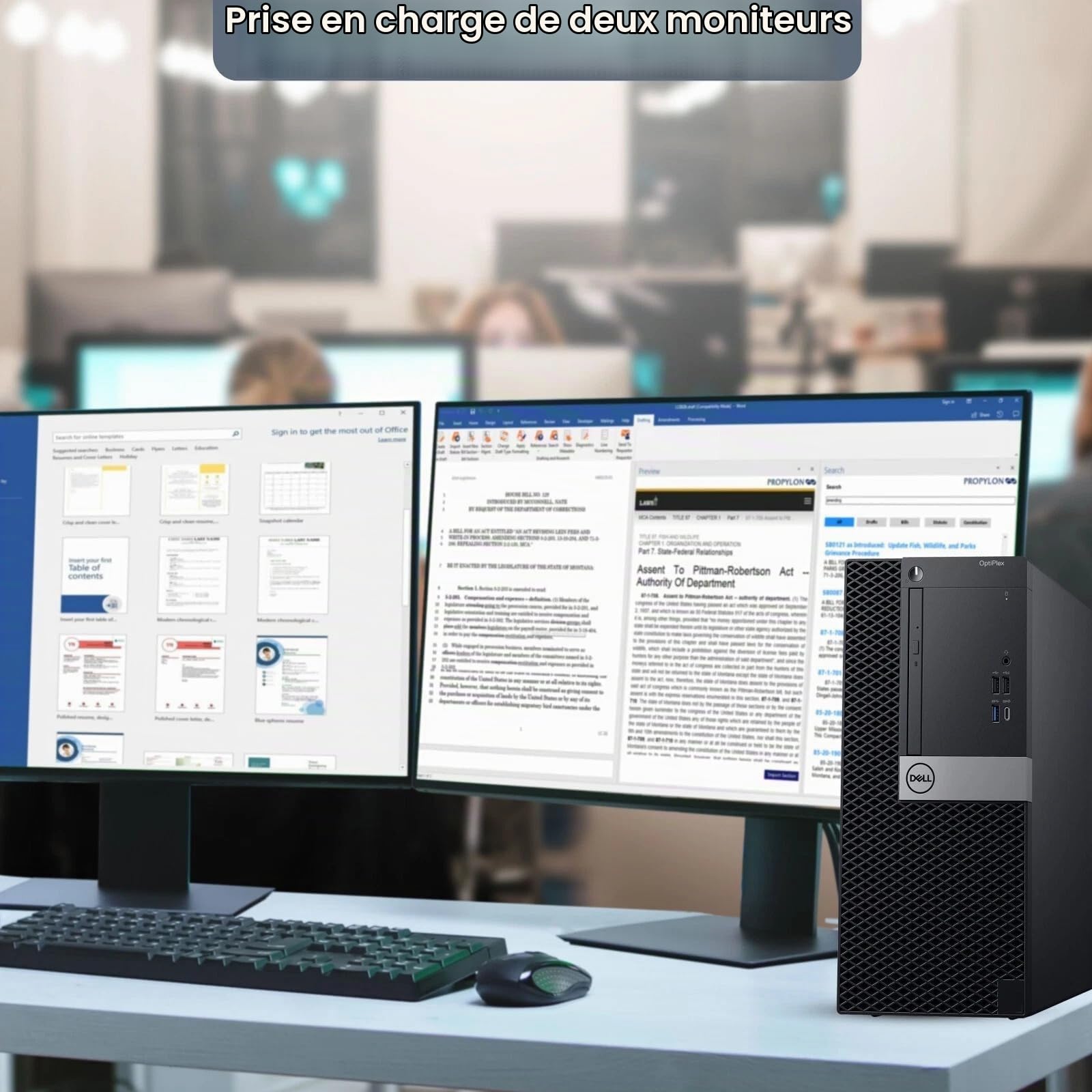Dell Optiplex 7040 Mini Tour Ordinateur de Bureau, Intel Core i7-6700, 16 Go de RAM, SSD 256 Go, Wi-FI, Bluetooth, Clavier QWERTY Américain, Windows 11 Pro (Reconditionné)