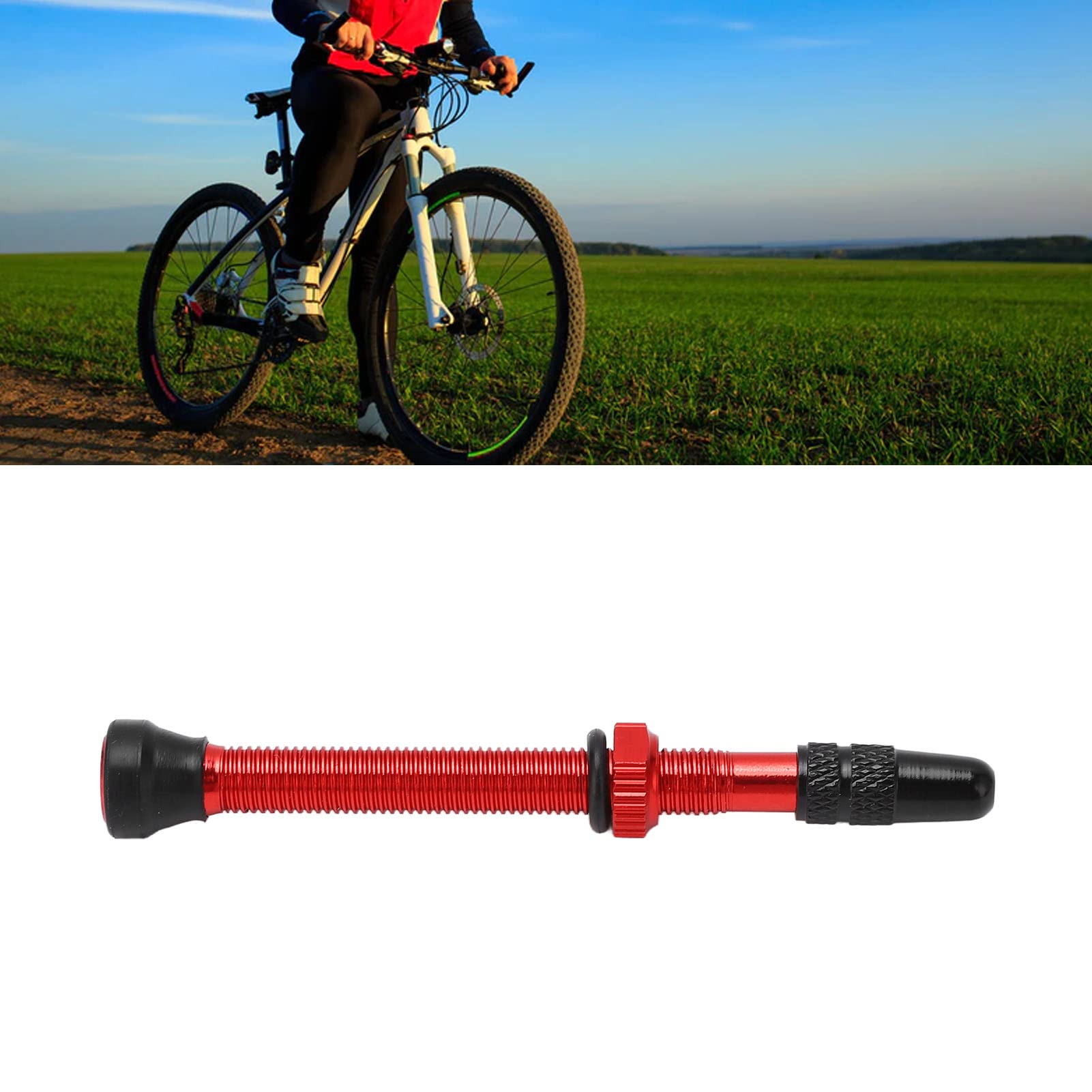 Azarxis Valvola Tubeless Presta per MTB Bici da Corsa e Gravel, 2 Pezzi, 40 mm o 60 mm, Lega di