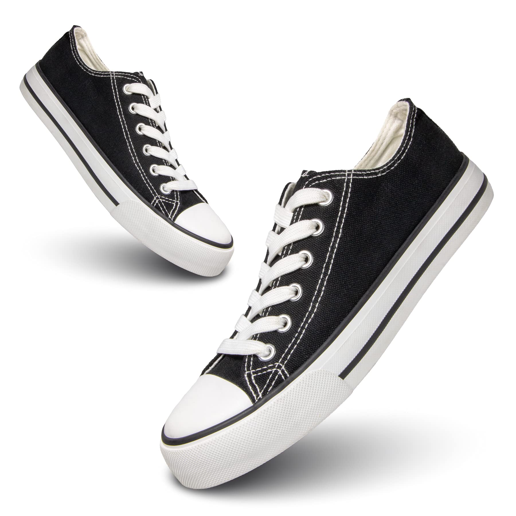 ANQILAWomen Canvas Shoes Low Top Lace Up Canvas Sneakers Non Slip Shoes Casual Fashion Running Lightweight Breathable Low Cut Comfortable Canvas Shoes Walking