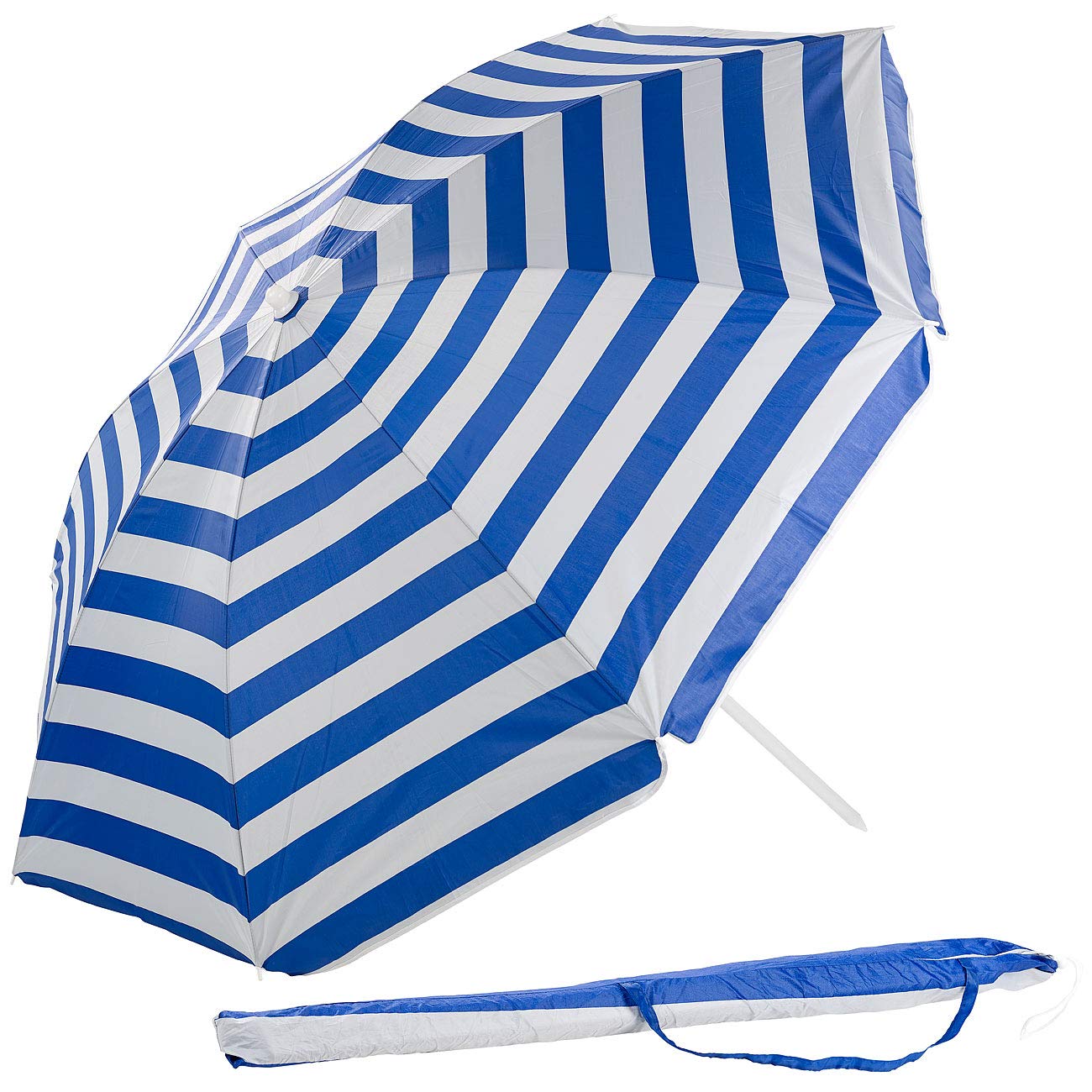Royal Gardineer Reise Sonnenschirm: 2er-Set Sonnenschirme 2-teilig mit Sonnenschutz UV30+, Tasche, Ø160cm (Strandschirm, Strandschirme UV, Sichtschutz)