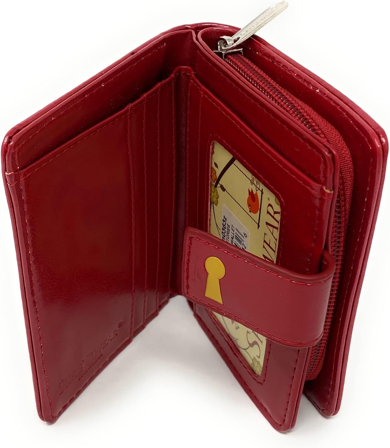 Shag Wear Adventure Stories Hot Air Balloon Small Wallet Vegan Faux Leather Vintage Travel Design Compact Purse with Card Slots ID Window Zippered Coin Section 4.5" Red