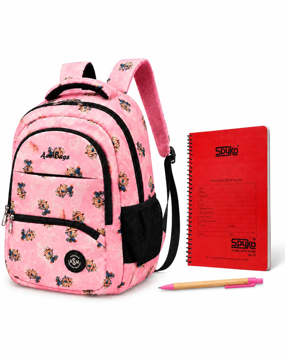 School Bag for Girls | FREE : 80-Page Spiral Notebook (Plastic Cover) + Mechanical Pencil | 17 Inch 32L Waterproof Pink Backpack | Lightweight College & Tuition Bag | Travel & Daily Use-image-34