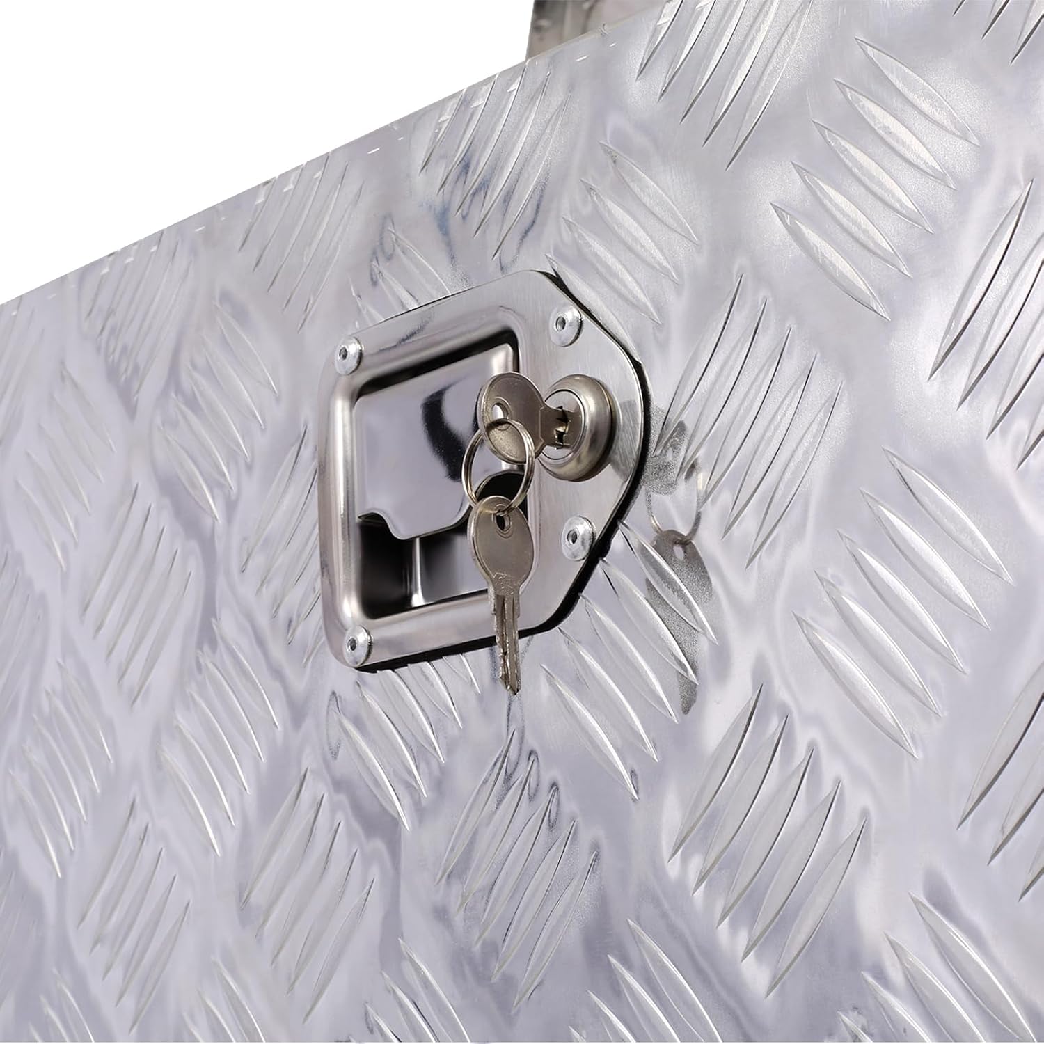 30 Inch Truck Tool Box, Aluminum Truck Bed Toolbox Waterproof Storage Pick Up Truck Bed RV Trailer Toolbox Truck Tools Chest Box with Side Handle Lock Keys for Pickup RV Truck ATV Trailer Silver