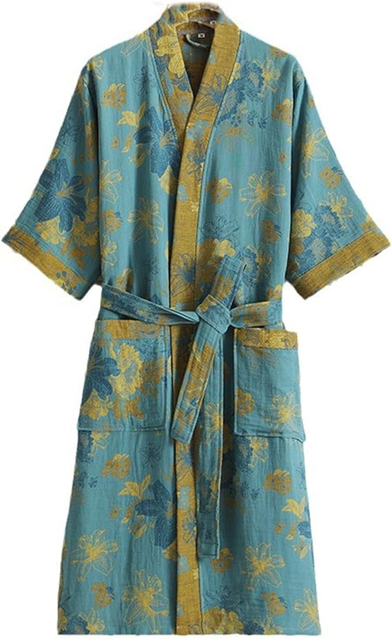 Katoenen dubbel gaas traditionele Hanfu Midi-lengte nachthemd afdrukken Katoenen dubbel gaas traditionele Hanfu Midi-lengte nachthemd afdrukken