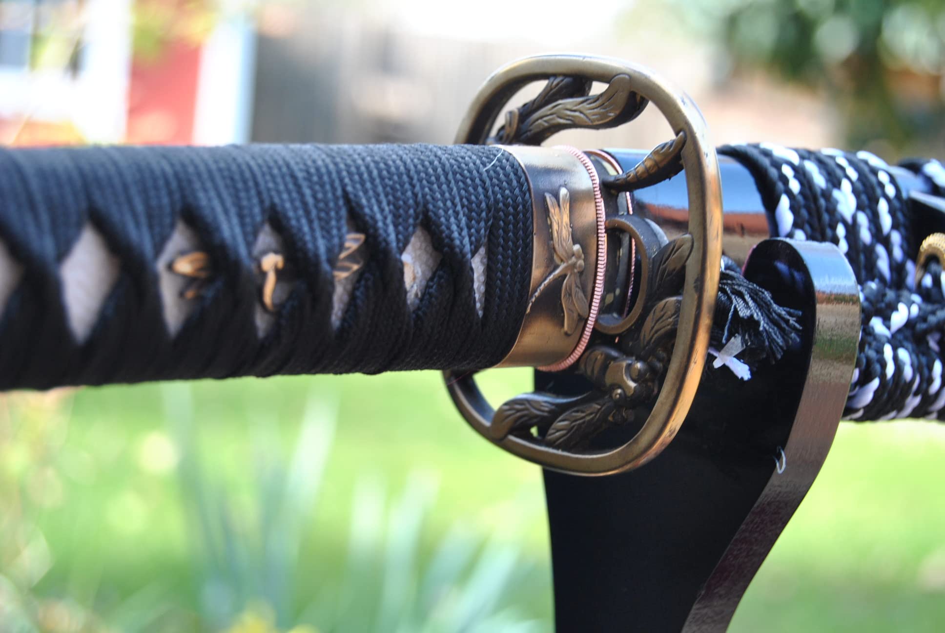Samurai Oriole Katana Schwerter - scharf, echt & handgeschmiedet - gefaltetes Katana Schwert ohne Ständer - echtes Japanisches Samurai Sword aus Kohlenstoffstahl - Japan Deko Katanas