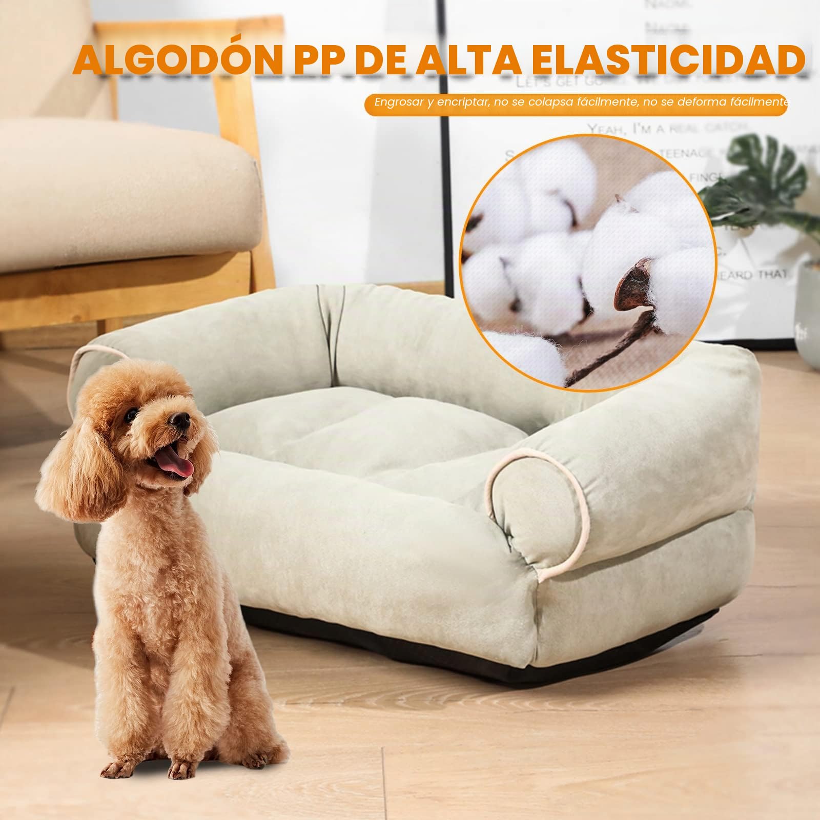 PETCUTE Cama Ortopédica para Perros y Gatos Pequeños con Espuma Viscoelástica, Super Cómoda con Fondo Antideslizante