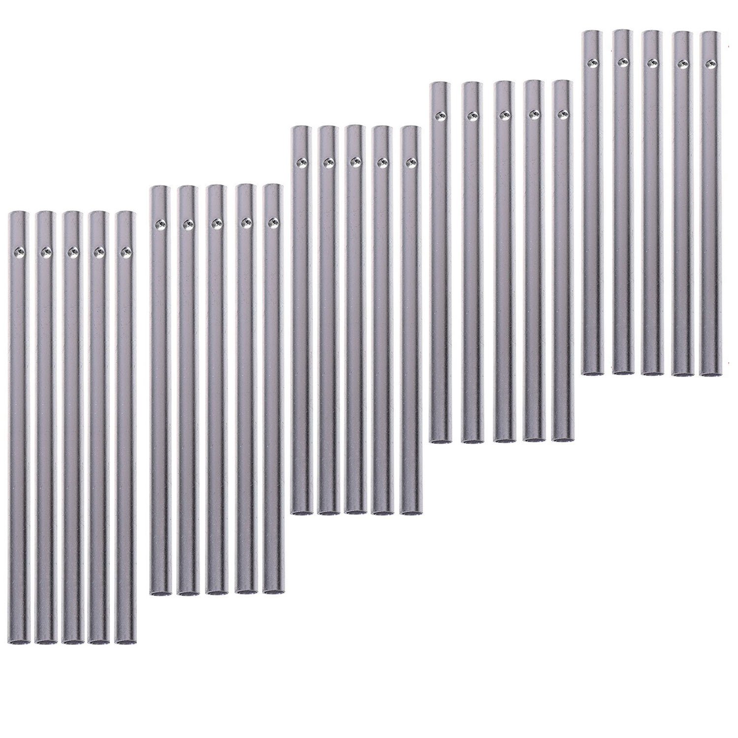 Chris.W Pack of 30 Wind Chime Tubes for Home Garden Outdoor Hanging Decorations, 5 Different Length, Silver Tone Color Empty Tubes
