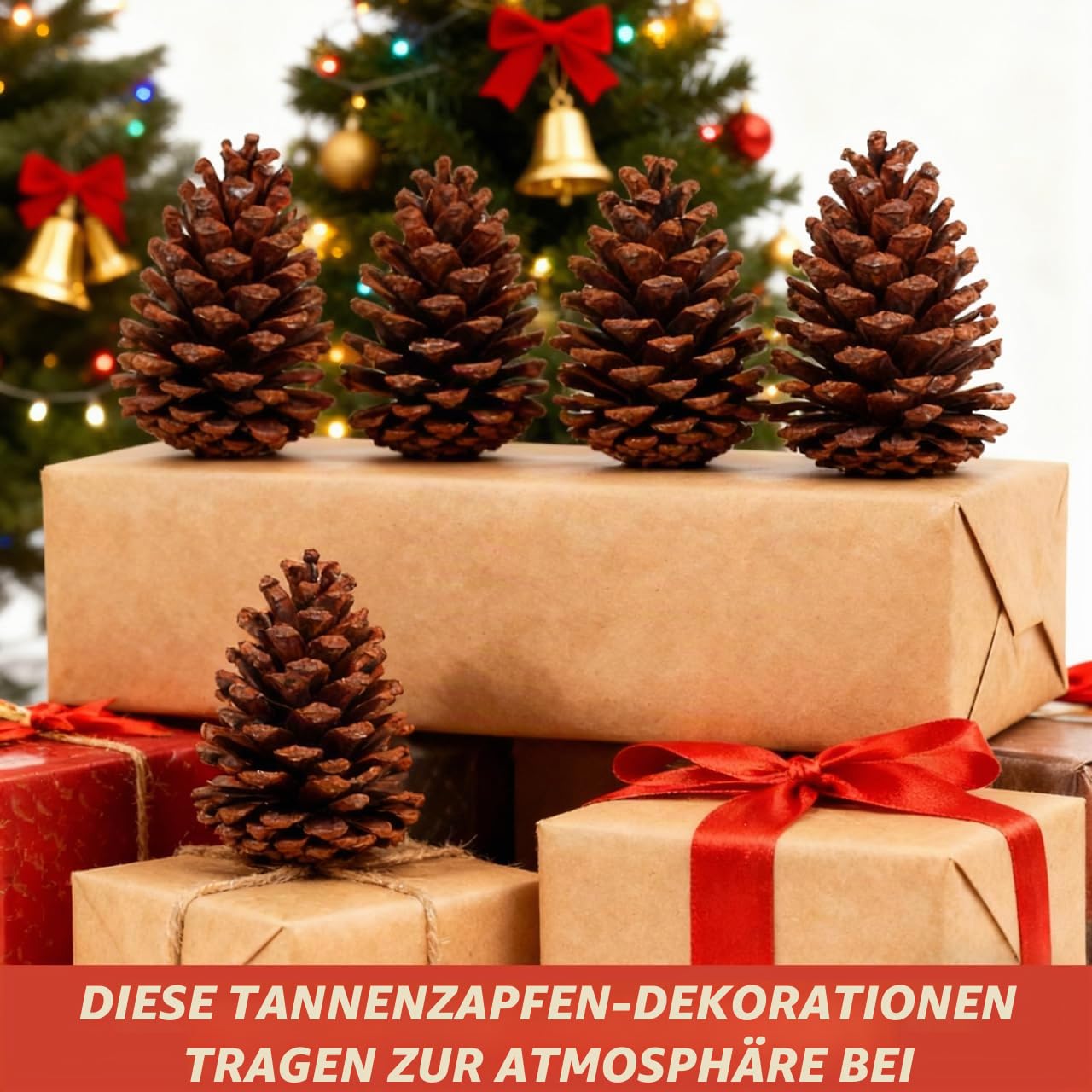 SOLUSTRE 6pcs Tannenzapfen Basteln Kiefernzapfen Tannenzapfen Naturzapfen Schwarzkiefer Weihnachtsbaum Zapfen Weihnachtsdeko Herbstdeko für DIY Handwerk Ornament Dekoration