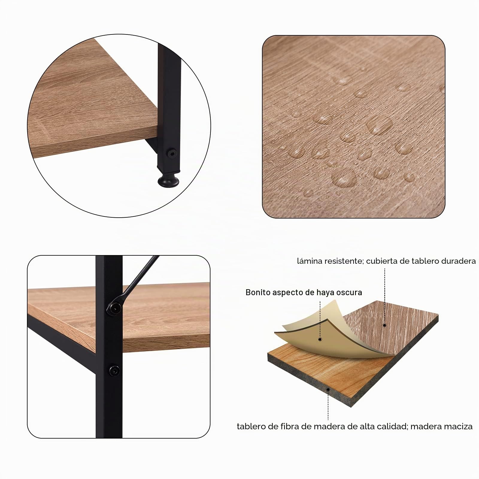WOLTU Perchero de Pie con Estante Zapatero, Perchero Burro para Colgador Ropa, Metal y Madera, 60 x 40 x 167 cm