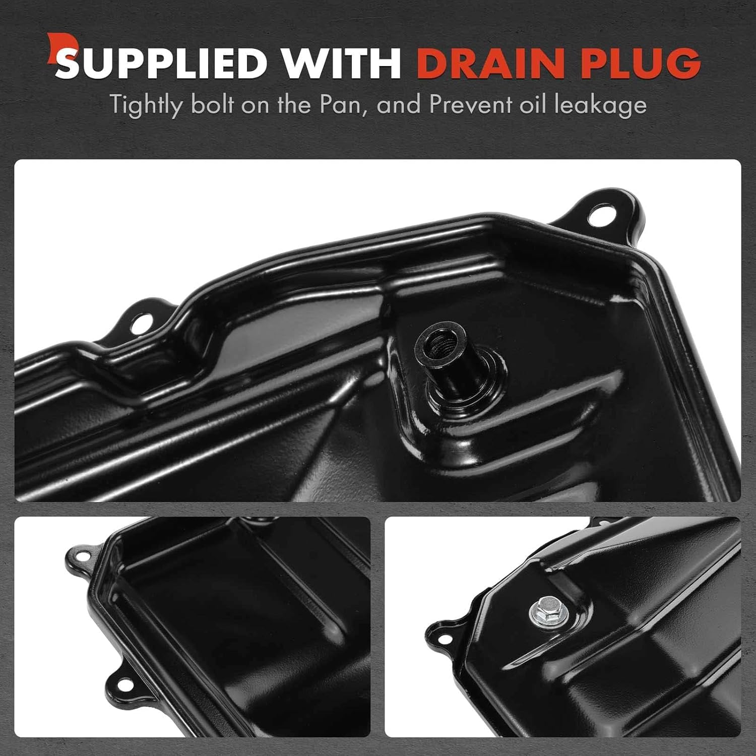 A-Premium Transmission Oil Pan Sump with Drain Plug Compatible with Porsche Cayenne 2011-2018, Panamera 2012-2016 & Volkswagen Touareg 2011-2018 & Audi Q7 2010-2015, Automatic Transmission