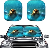 Vista 19 de Mumeson Parasol de dos piezas para parabrisas de automóvil de noche estrellada, parasol para rayos UV y reflector de calor para casi vehículos