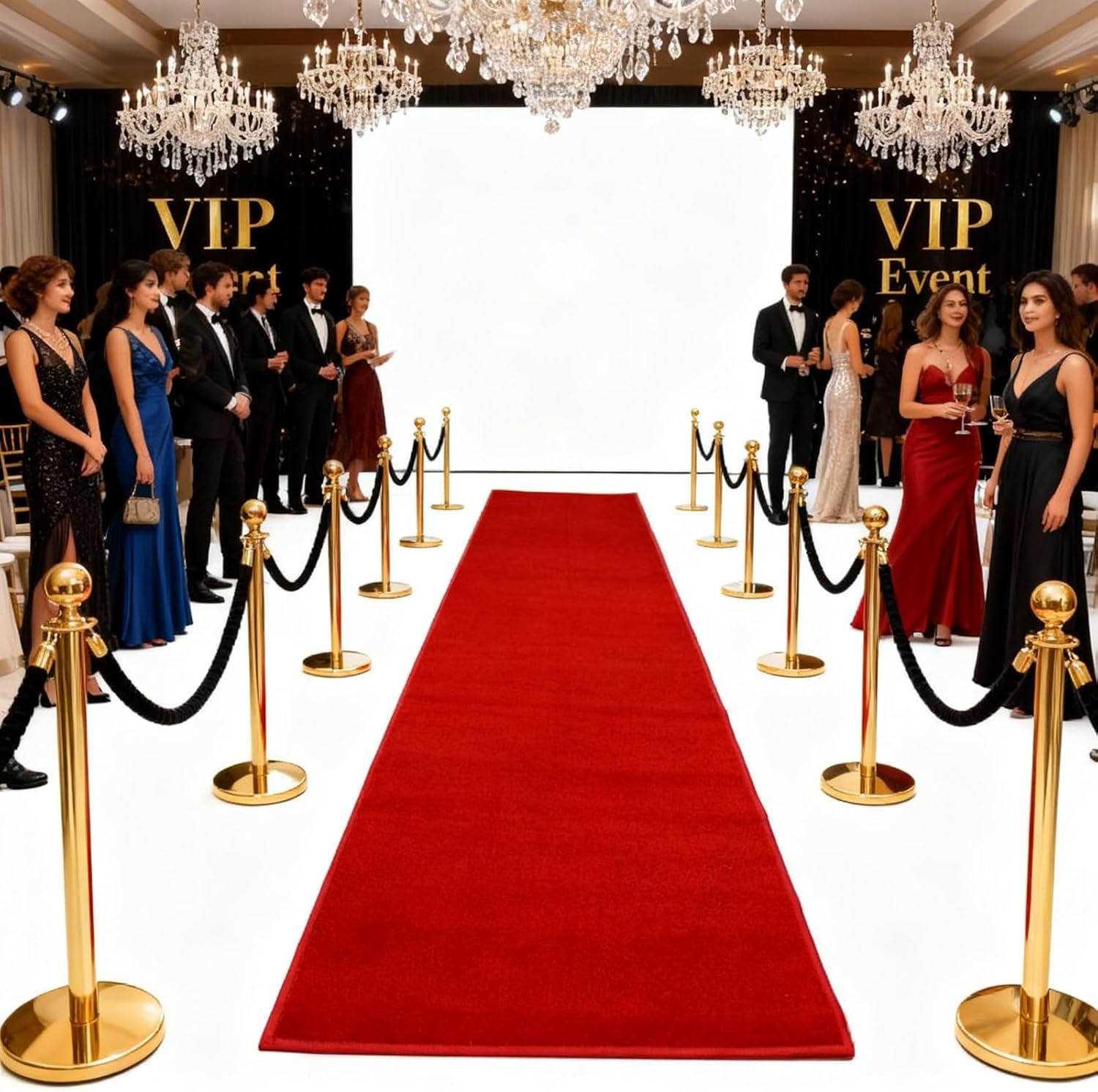 Mybecca Red Carpet Aisle Runner 2 x 10 ft (1.8ft x 10 ft) 21.6in x 120in Color: Dark Red High-Class VIP Quality for Parties, Feel Events, Wedding and Ceremony, Red