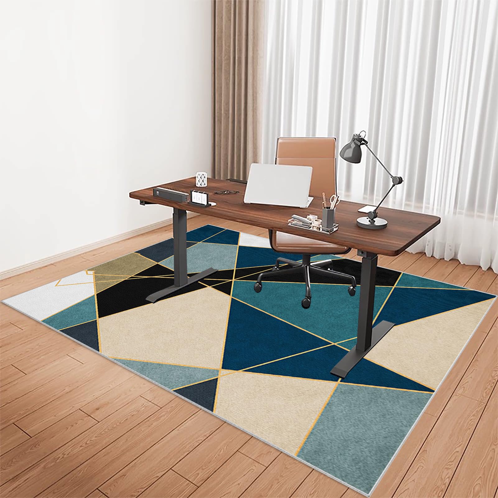 90 x 120 cm Office Chair Mat for Hardwood Floor, Under Desk Low Pile Anti Slip Multi Purpose Floor Protector Rug for Home Office, Chair Mats, Carpet Protection Mat, Computer Floor Mat for Carpet