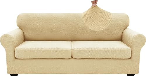 Vista 265 de XINEAGE Funda reclinable de 4 piezas de jacquard elástica con bolsillo, protector de silla reclinable lavable para niños, mascotas, perros y gatos