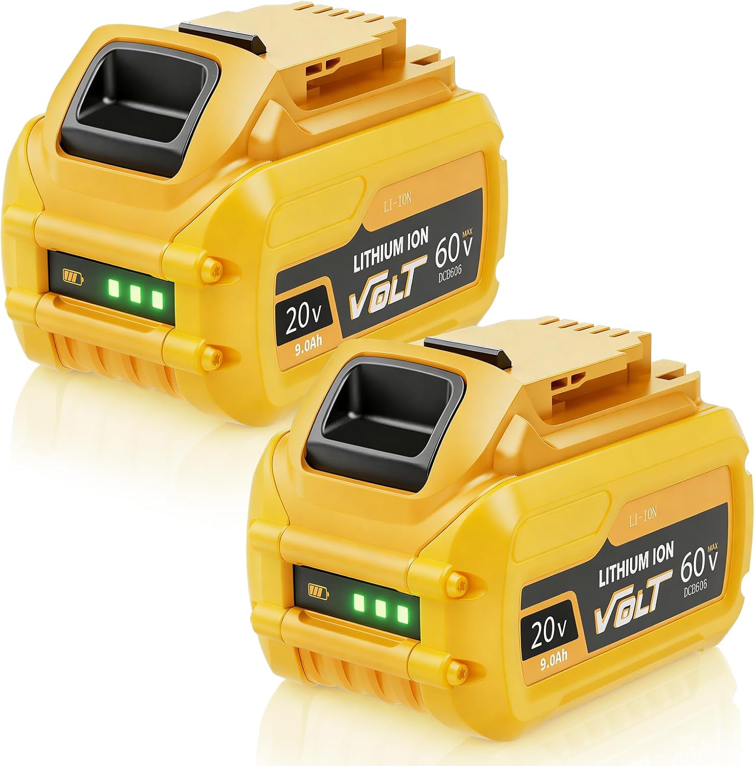 2Pack 9000mAh Replacement for Dewalt 20V/60V Max Battery, Li-ion Compatible with Dewalt Flexvolt 20V/60V Battery DCB609 DCB606 DCB612 DCB200 DCB201 DCB203 DCB204 DCB206 DCB207 DCD/DCF/DCG Series