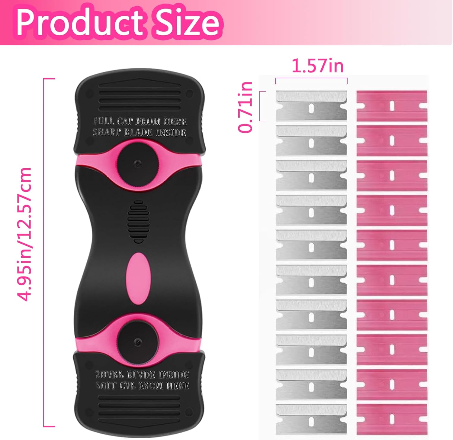 Cleaning Razor Scraper Tool with 20pcs Extra Blades, Double Razor Blade Scraper for Oven Door, Cooktop, Glass Cleaning Paint