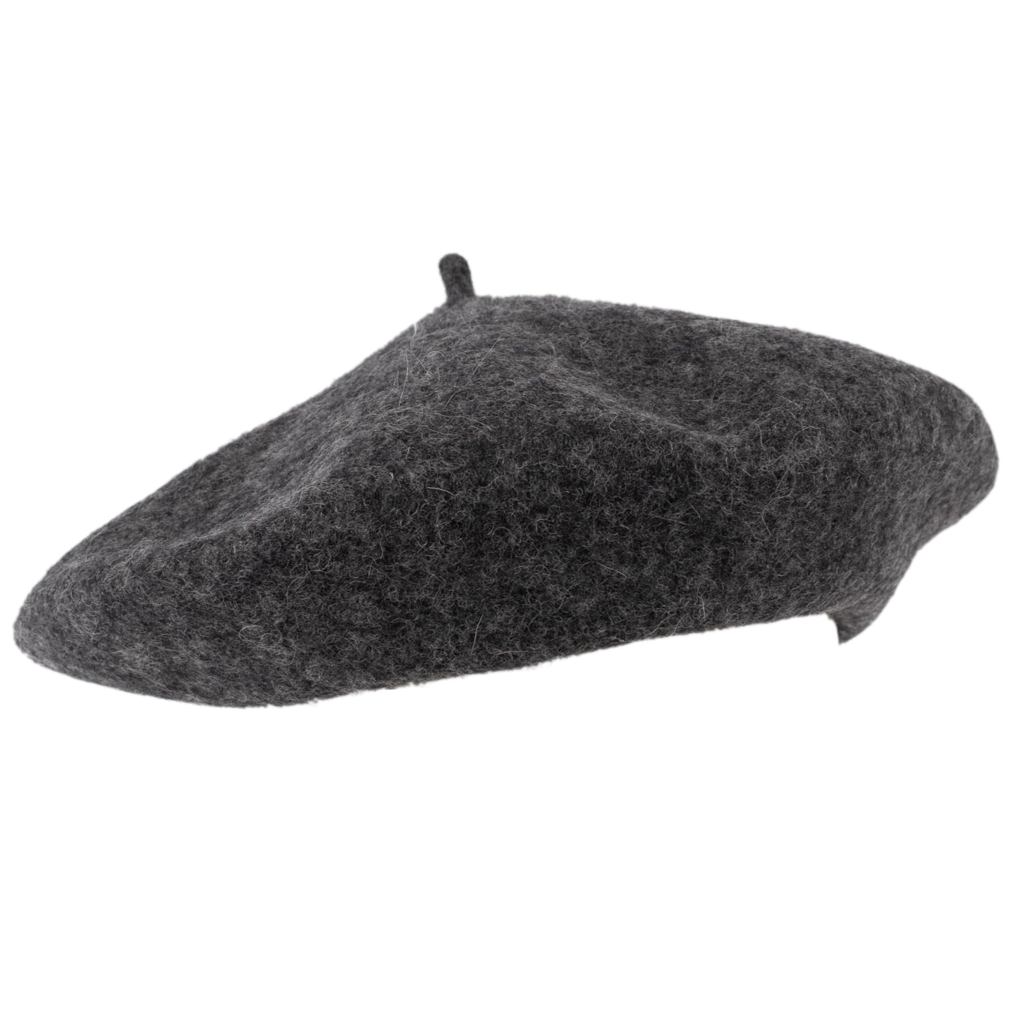 ZAKIRA Wool French Beret for Men and Women in Plain Colours (Grey)