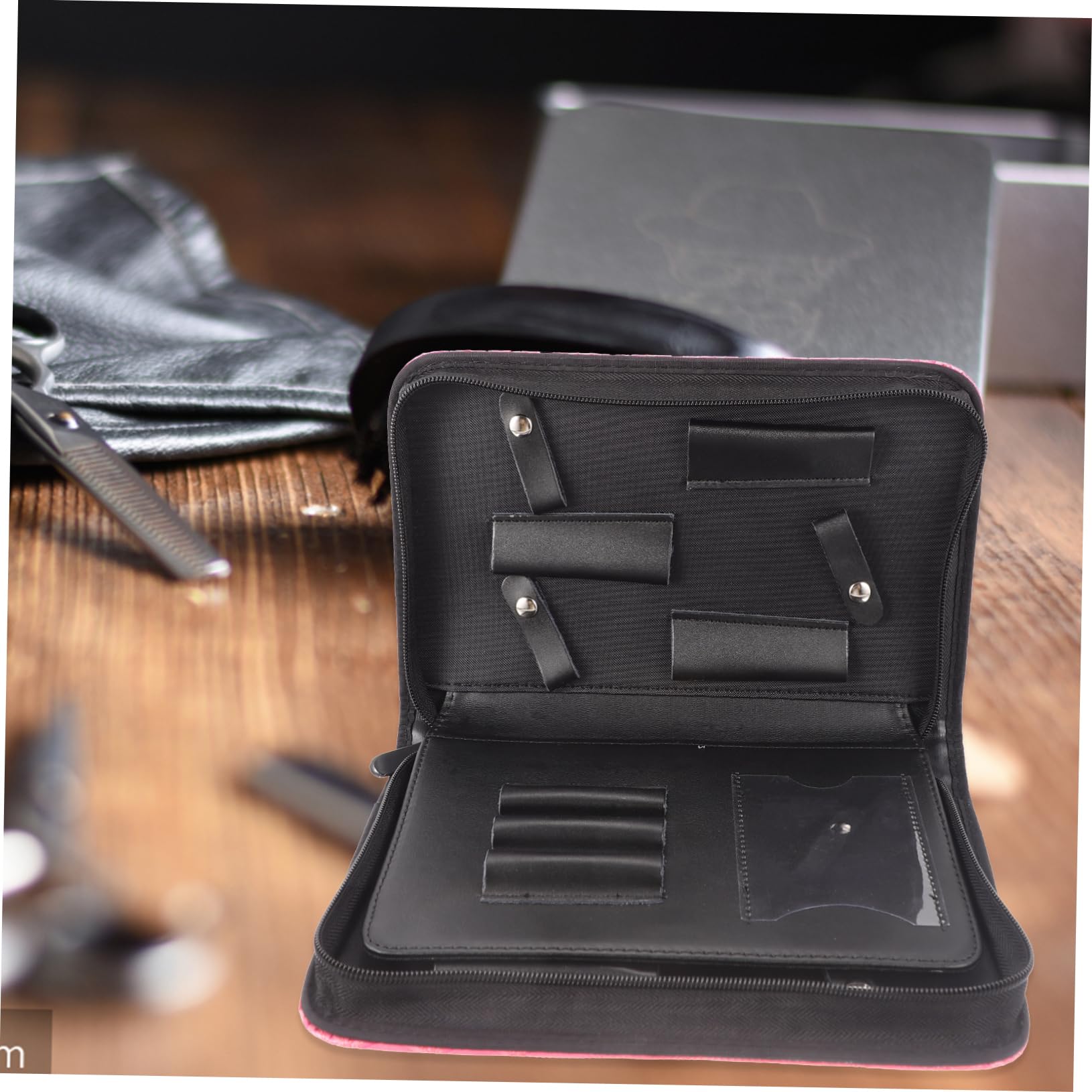 PU Leder Haarschneidescheren Rosa Tasche für Friseure im Salon