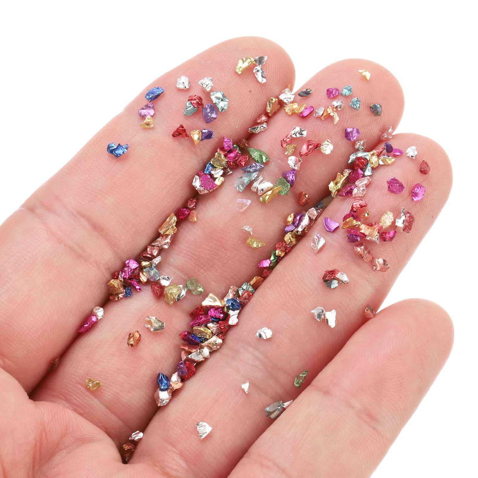 PATIKIL 200g Crushed Glass Glitters, 2-4 mm Colorful Irregular Chips, Chunky Stones for Nail Art DIY Craft Jewelry Multicolored - Image 4