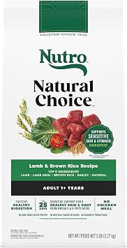 Nutro Natural Choice Dry Dog Food, Adult Dog Food Dry Lamb and Brown Rice Recipe, 5 lbs.