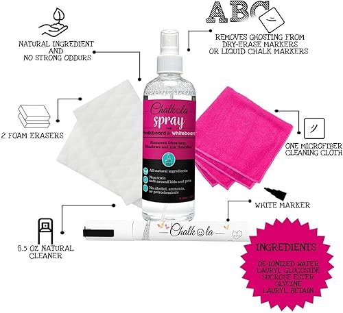 Miniatura 7 de Fun Chalk Art Bundle - 6 blanco de 0.236 in + limpiador en aerosol